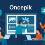 Creators collaborating on the Oncepik digital platform.